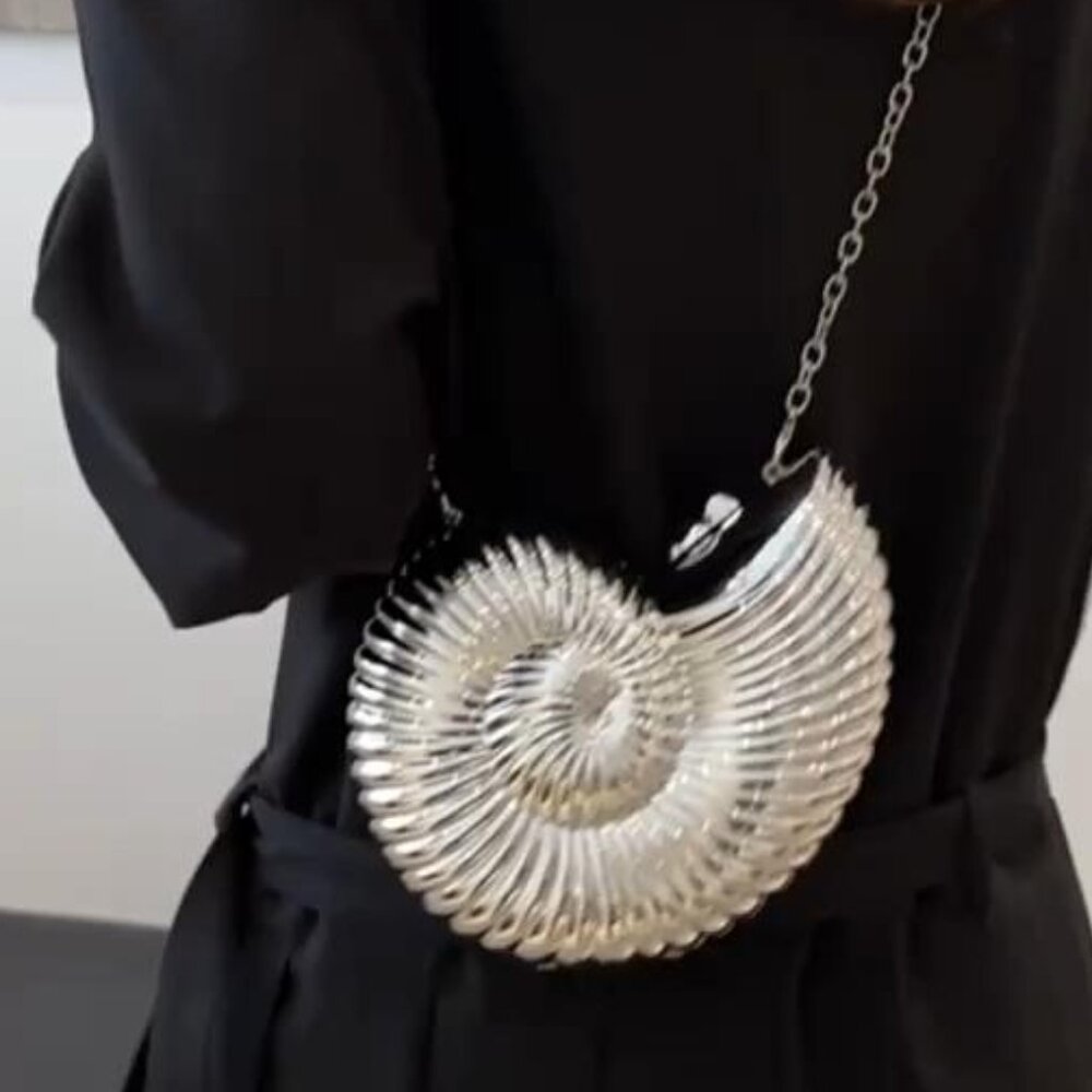 SILVER SHELL BAG